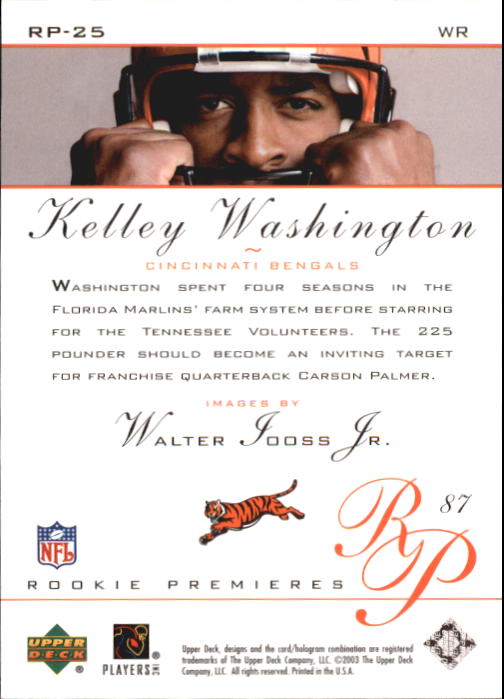 2003 Rookie Premiere (Upper Deck) Football "Main Set" Cards - Picture 37 of 45