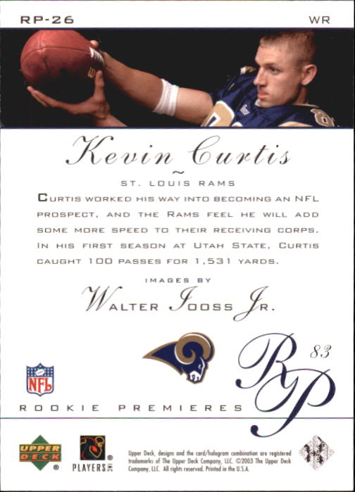 2003 Rookie Premiere (Upper Deck) Football "Main Set" Cards - Picture 39 of 45