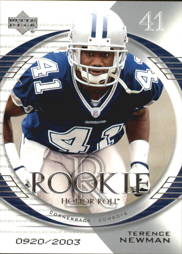 2003 Upper Deck Honor Roll #135 Terence Newman RC