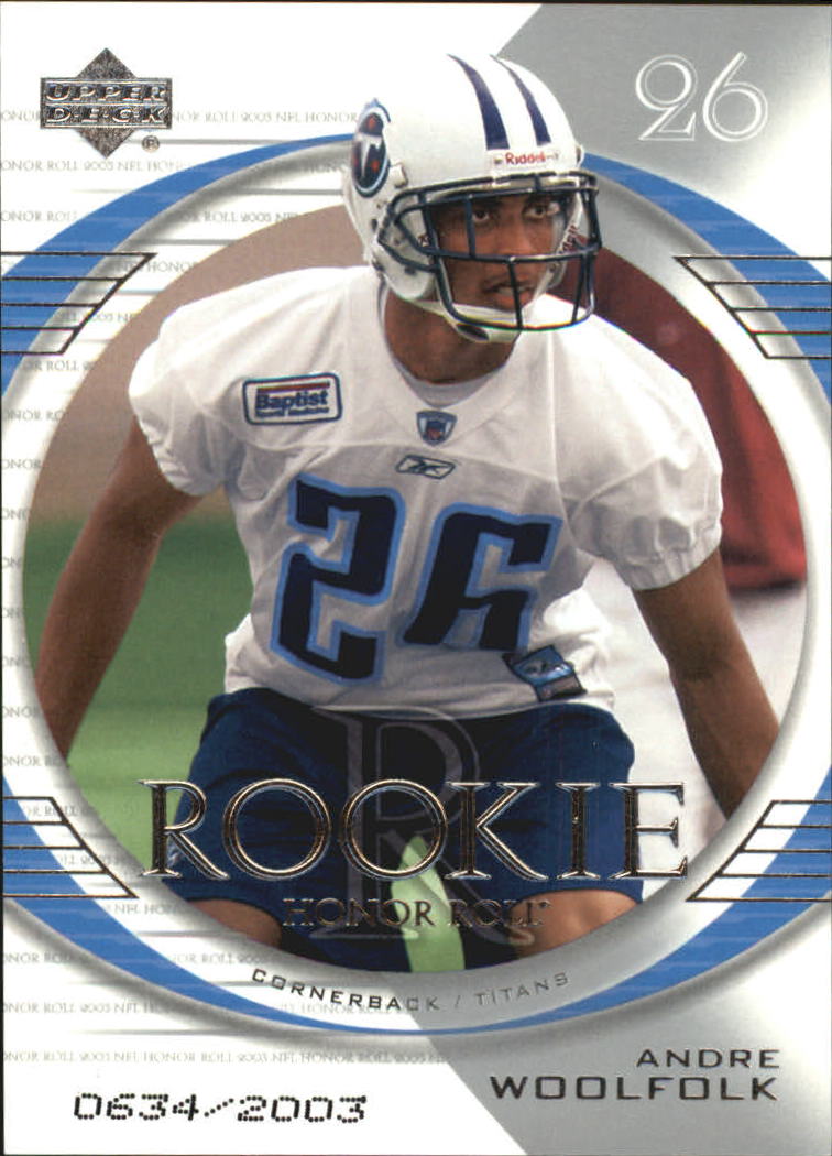 2003 Upper Deck Honor Roll #158 Andre Woolfolk RC