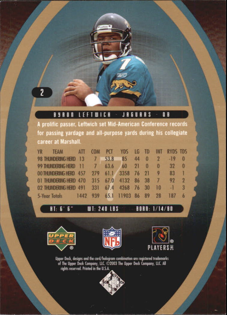 2003 Standing O (Upper Deck) Football "Rookies" Insert Cards - Picture 3 of 27