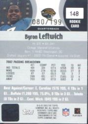 2003 Bowman's Best #148 Byron Leftwich AU/199 RC back image
