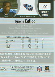 2003 Bowman's Best Blue #99 Tyrone Calico JSY back image