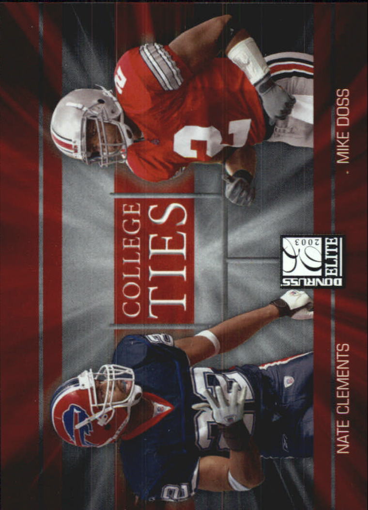 2003 Donruss Elite College Ties #CT15 Nate Clements/Mike Doss