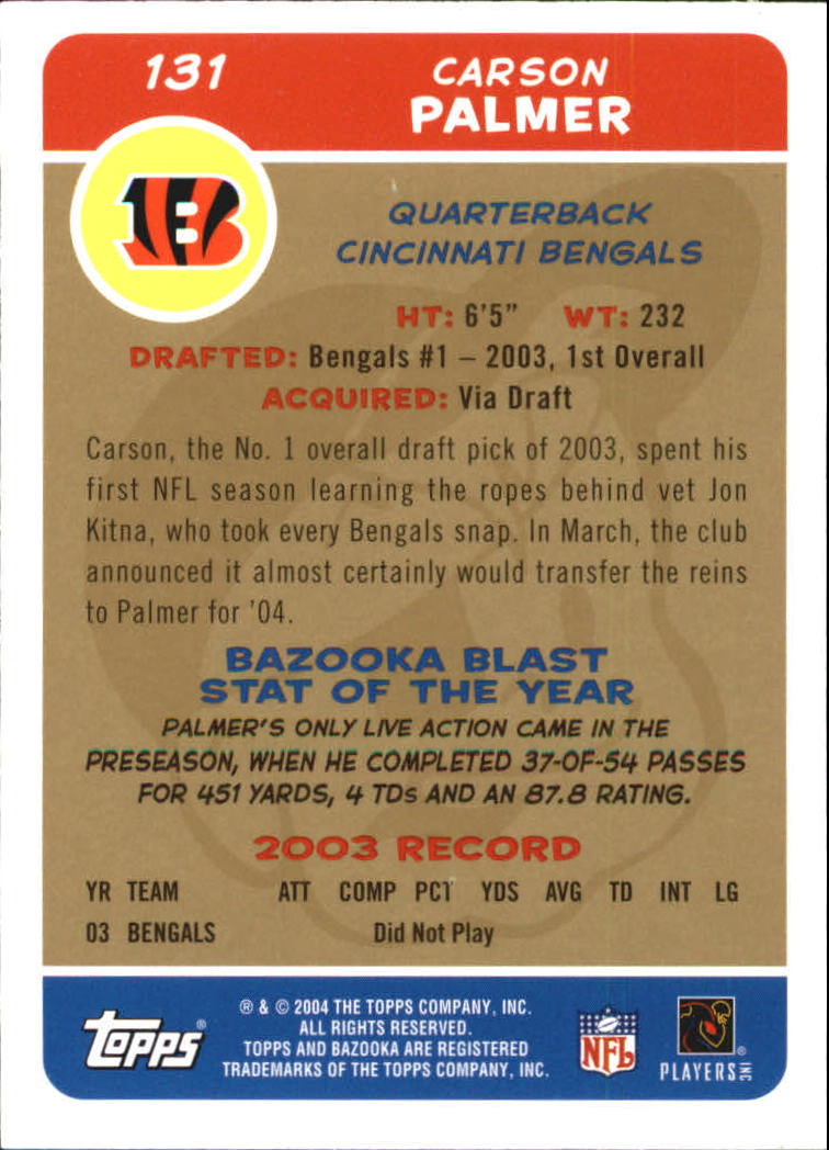 B4561- 2004 Bazooka Assorted Football Cards -You Pick- 15+ FREE US SHIP - Bild 8 von 449