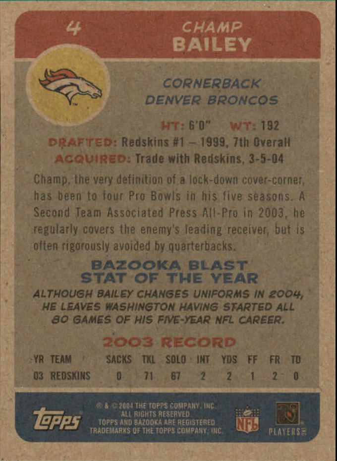 B4561- 2004 Bazooka Assorted Football Cards -You Pick- 15+ FREE US SHIP - Bild 20 von 449