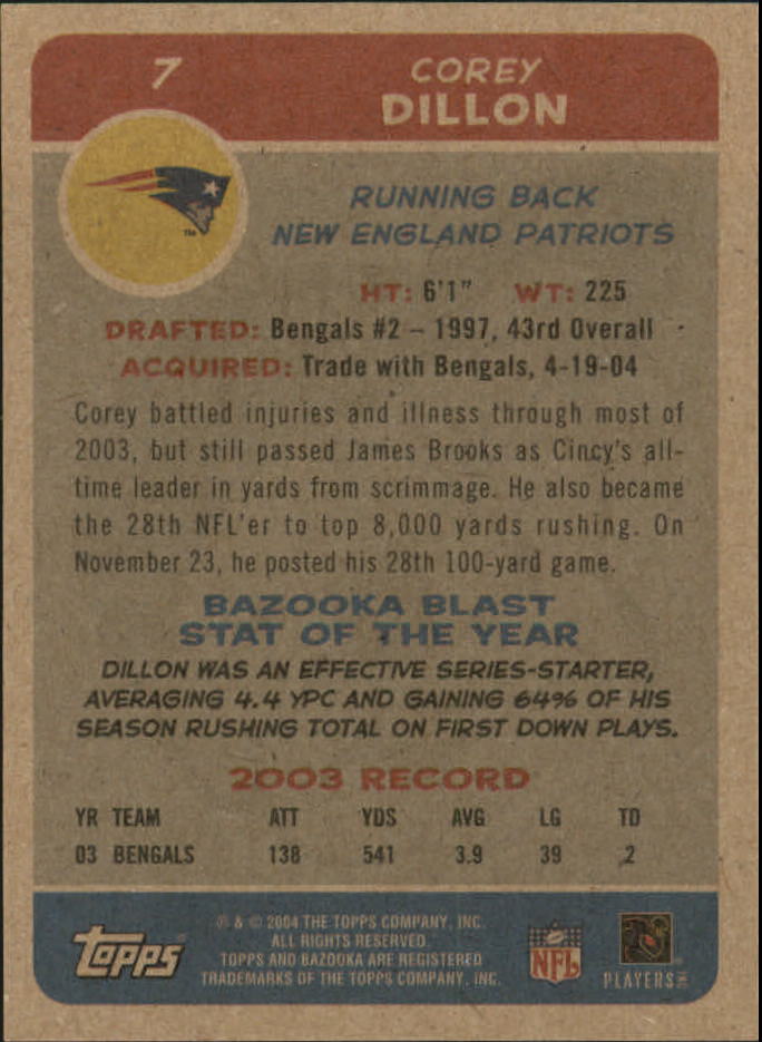 B4561- 2004 Bazooka Assorted Football Cards -You Pick- 15+ FREE US SHIP - Bild 24 von 449
