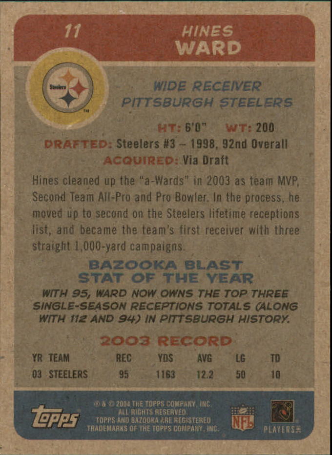 B4561- 2004 Bazooka Assorted Football Cards -You Pick- 15+ FREE US SHIP - Bild 32 von 449