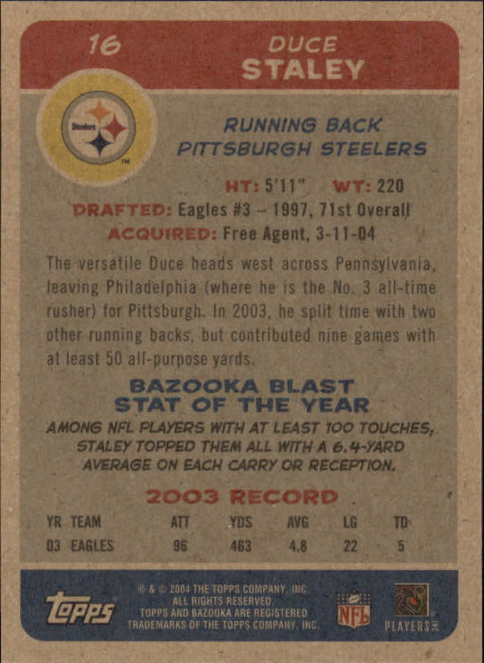 B4561- 2004 Bazooka Assorted Football Cards -You Pick- 15+ FREE US SHIP - Bild 42 von 449