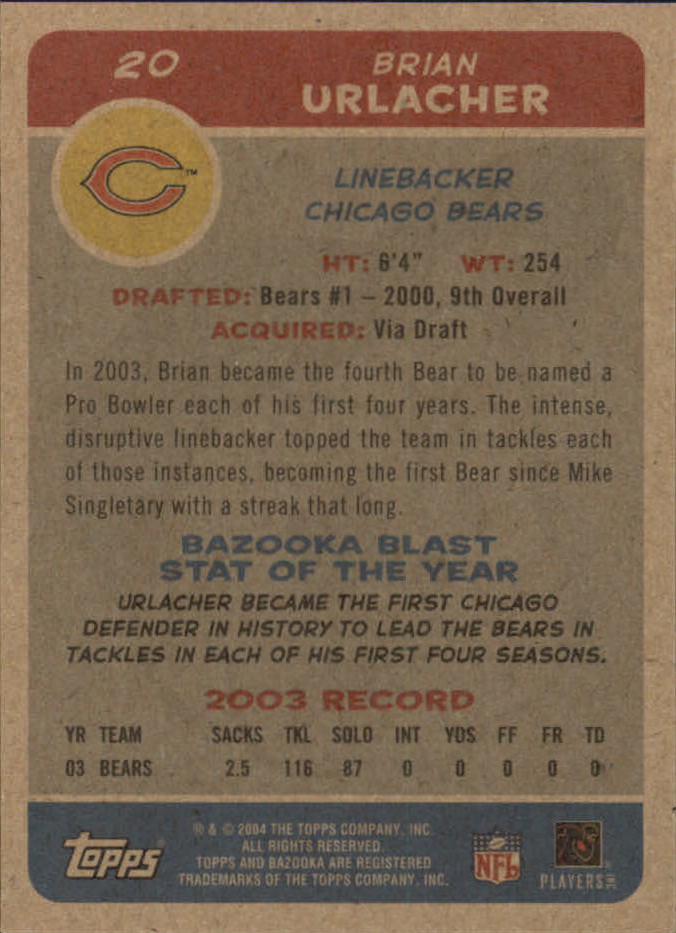 B4561- 2004 Bazooka Assorted Football Cards -You Pick- 15+ FREE US SHIP - Bild 50 von 449