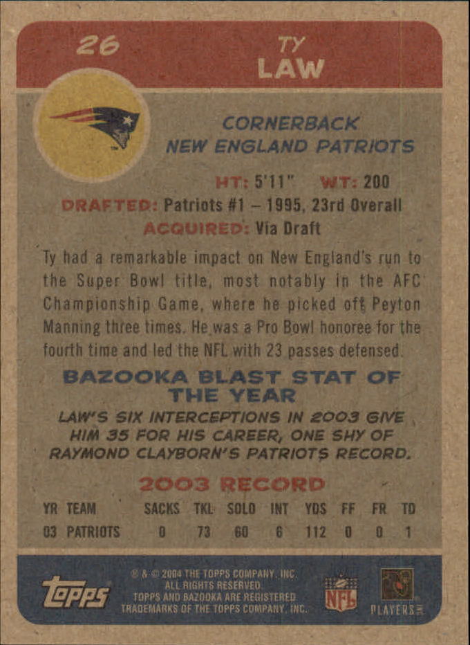 B4561- 2004 Bazooka Assorted Football Cards -You Pick- 15+ FREE US SHIP - Bild 62 von 449