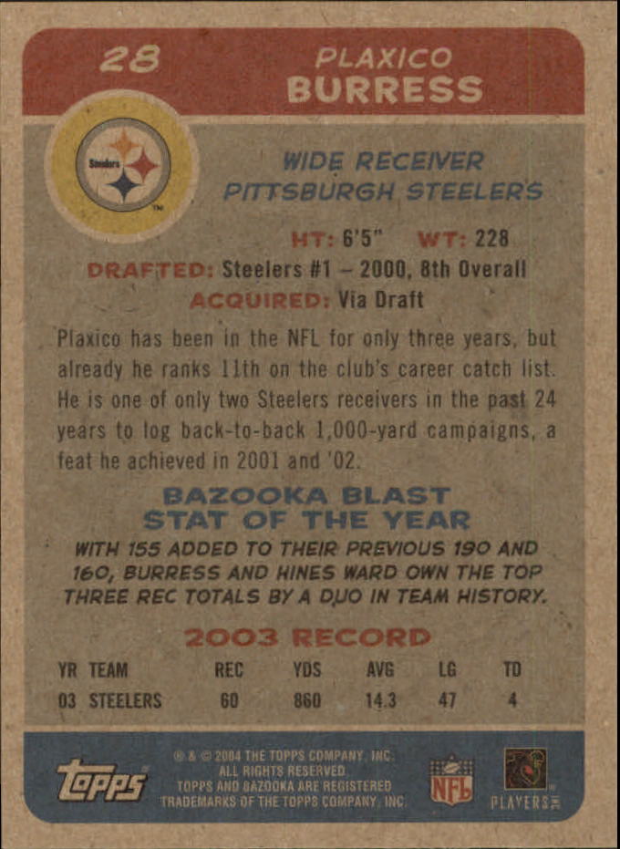 B4561- 2004 Bazooka Assorted Football Cards -You Pick- 15+ FREE US SHIP - Bild 66 von 449