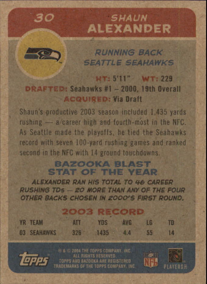 B4561- 2004 Bazooka Assorted Football Cards -You Pick- 15+ FREE US SHIP - Bild 70 von 449