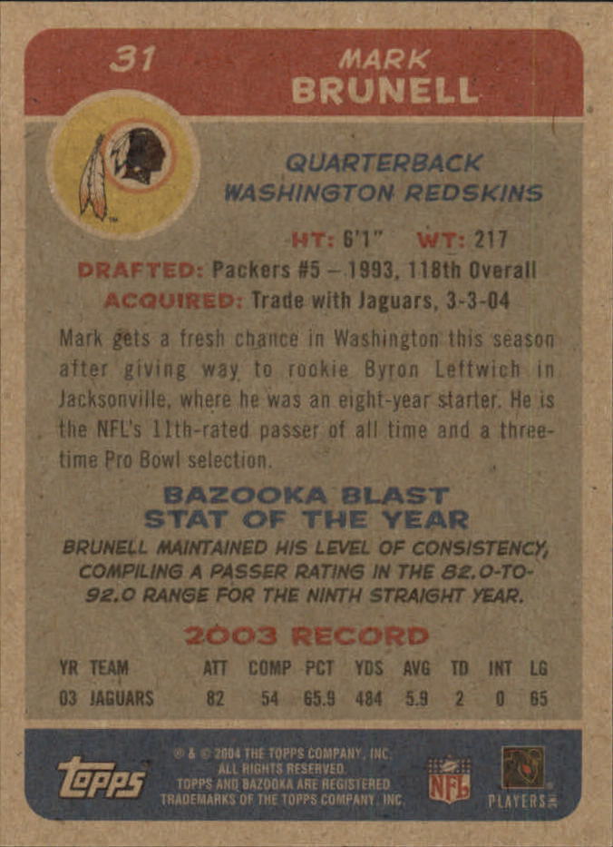 B4561- 2004 Bazooka Assorted Football Cards -You Pick- 15+ FREE US SHIP - Bild 72 von 449
