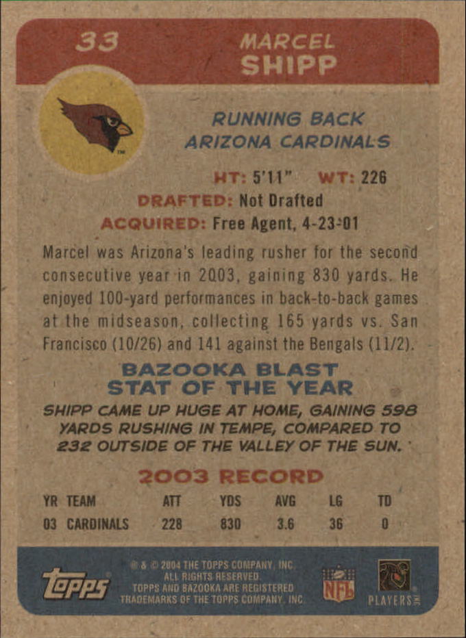 B4561- 2004 Bazooka Assorted Football Cards -You Pick- 15+ FREE US SHIP - Bild 76 von 449