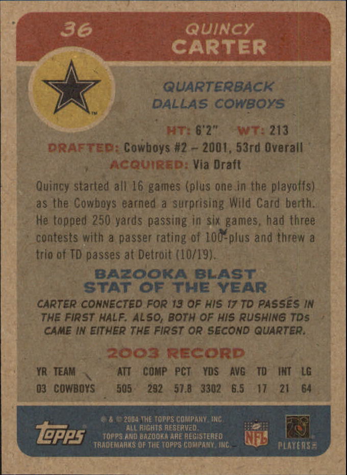 B4561- 2004 Bazooka Assorted Football Cards -You Pick- 15+ FREE US SHIP - Bild 82 von 449