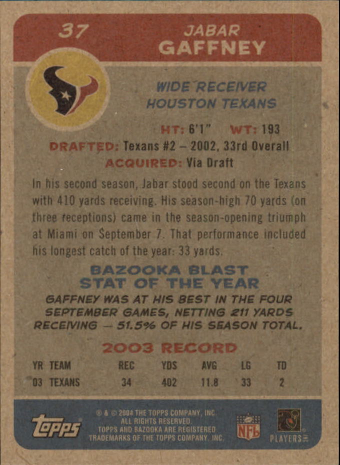 B4561- 2004 Bazooka Assorted Football Cards -You Pick- 15+ FREE US SHIP - Bild 84 von 449