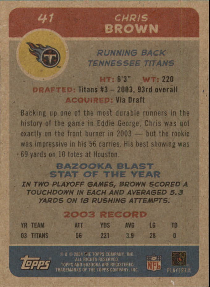 B4561- 2004 Bazooka Assorted Football Cards -You Pick- 15+ FREE US SHIP - Bild 92 von 449