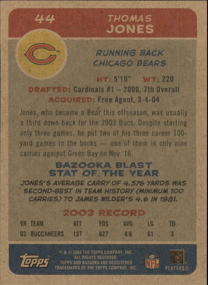 B4561- 2004 Bazooka Assorted Football Cards -You Pick- 15+ FREE US SHIP - Bild 98 von 449