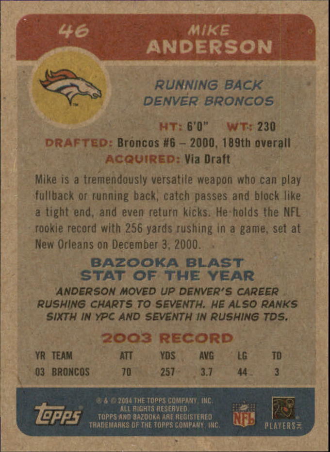 B4561- 2004 Bazooka Assorted Football Cards -You Pick- 15+ FREE US SHIP - Bild 102 von 449