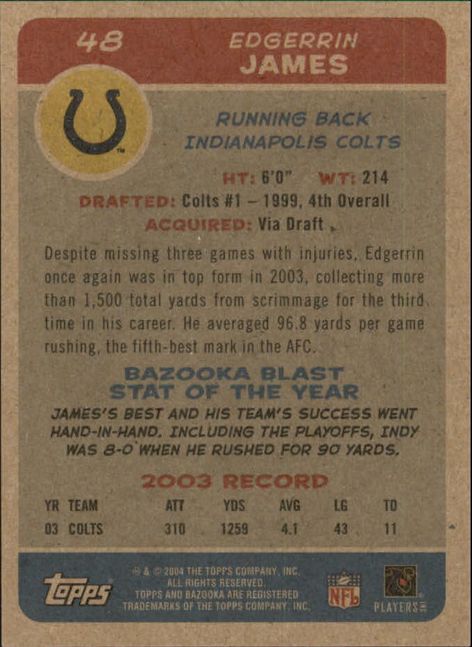 B4561- 2004 Bazooka Assorted Football Cards -You Pick- 15+ FREE US SHIP - Bild 106 von 449