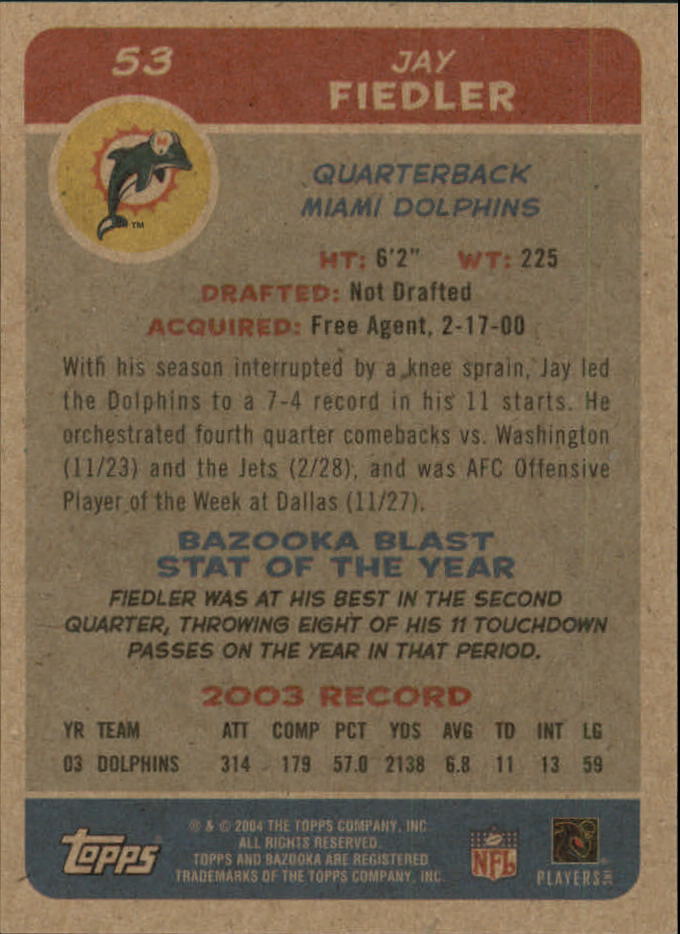 B4561- 2004 Bazooka Assorted Football Cards -You Pick- 15+ FREE US SHIP - Bild 116 von 449