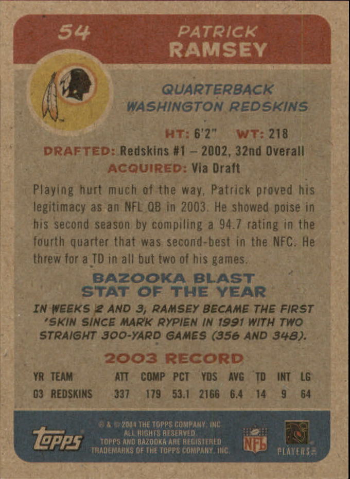 B4561- 2004 Bazooka Assorted Football Cards -You Pick- 15+ FREE US SHIP - Bild 118 von 449