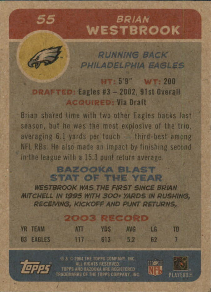 B4561- 2004 Bazooka Assorted Football Cards -You Pick- 15+ FREE US SHIP - Bild 120 von 449