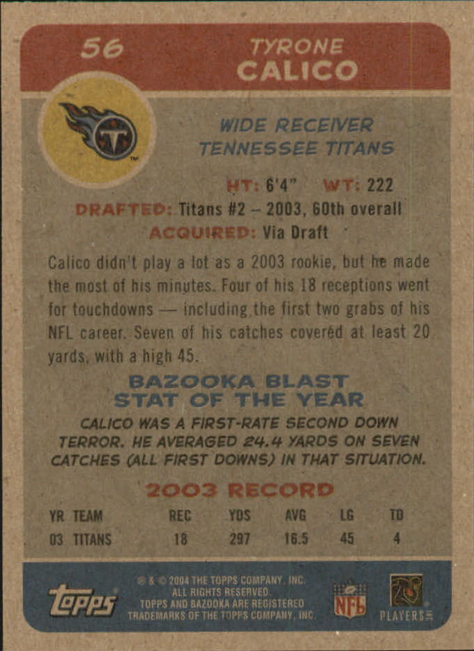 B4561- 2004 Bazooka Assorted Football Cards -You Pick- 15+ FREE US SHIP - Bild 122 von 449