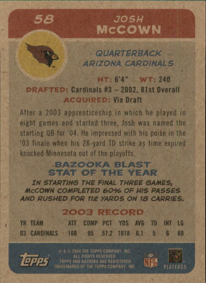 B4561- 2004 Bazooka Assorted Football Cards -You Pick- 15+ FREE US SHIP - Bild 126 von 449
