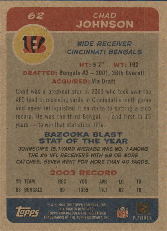 B4561- 2004 Bazooka Assorted Football Cards -You Pick- 15+ FREE US SHIP - Bild 134 von 449