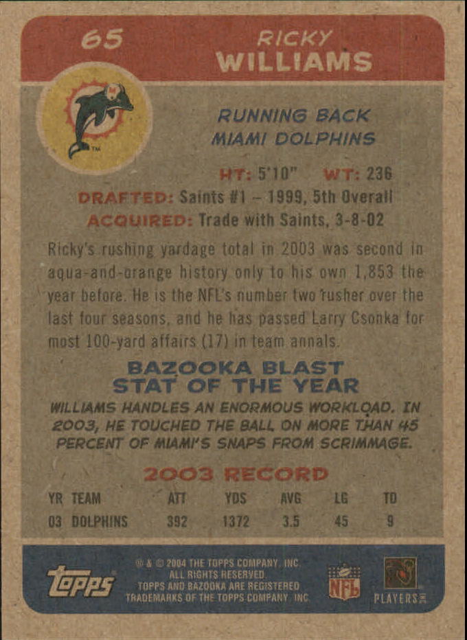 B4561- 2004 Bazooka Assorted Football Cards -You Pick- 15+ FREE US SHIP - Bild 140 von 449