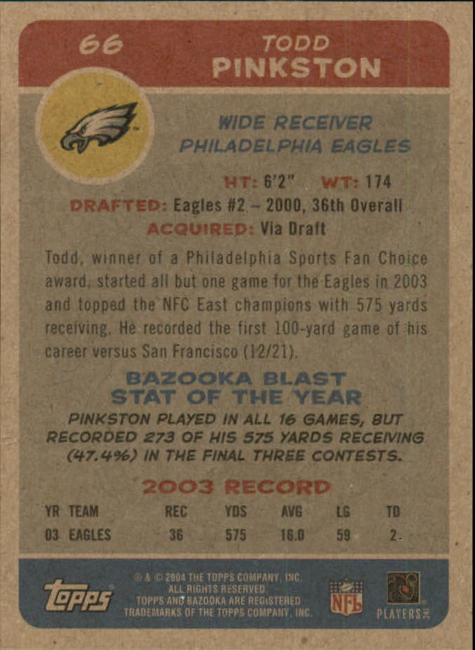 B4561- 2004 Bazooka Assorted Football Cards -You Pick- 15+ FREE US SHIP - Bild 142 von 449