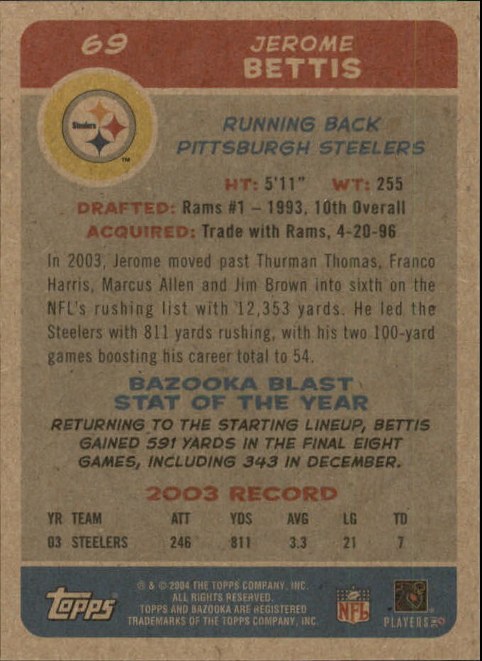 B4561- 2004 Bazooka Assorted Football Cards -You Pick- 15+ FREE US SHIP - Bild 148 von 449