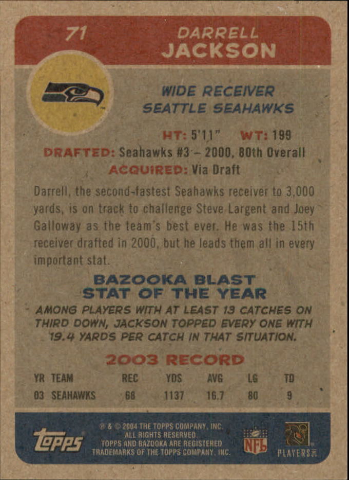 B4561- 2004 Bazooka Assorted Football Cards -You Pick- 15+ FREE US SHIP - Bild 152 von 449