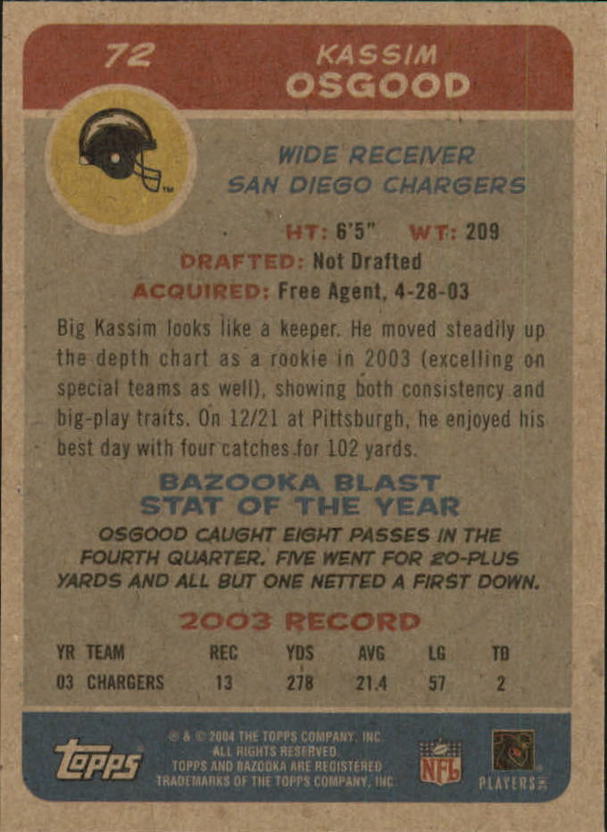 B4561- 2004 Bazooka Assorted Football Cards -You Pick- 15+ FREE US SHIP - Bild 154 von 449