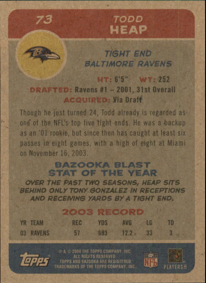 B4561- 2004 Bazooka Assorted Football Cards -You Pick- 15+ FREE US SHIP - Bild 156 von 449