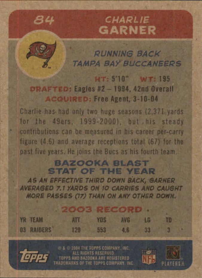B4561- 2004 Bazooka Assorted Football Cards -You Pick- 15+ FREE US SHIP - Bild 178 von 449
