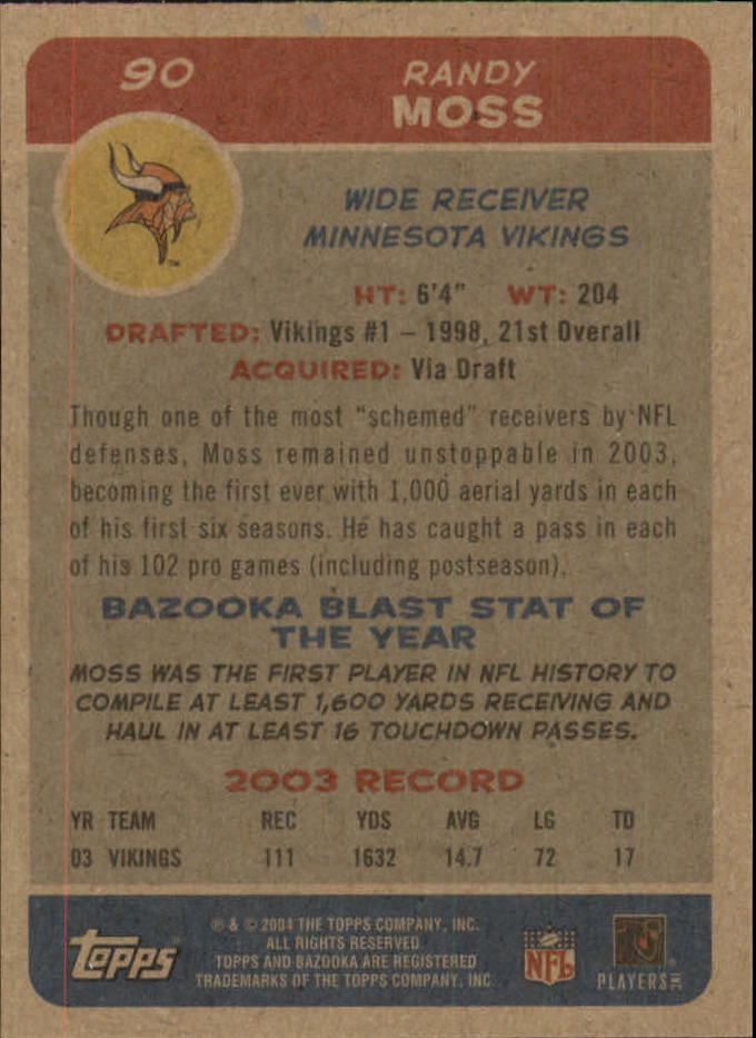 B4561- 2004 Bazooka Assorted Football Cards -You Pick- 15+ FREE US SHIP - Bild 188 von 449