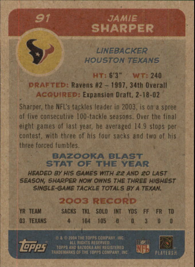 B4561- 2004 Bazooka Assorted Football Cards -You Pick- 15+ FREE US SHIP - Bild 190 von 449