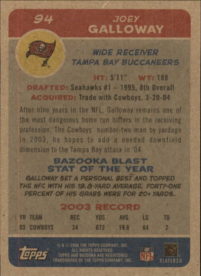 B4561- 2004 Bazooka Assorted Football Cards -You Pick- 15+ FREE US SHIP - Bild 196 von 449