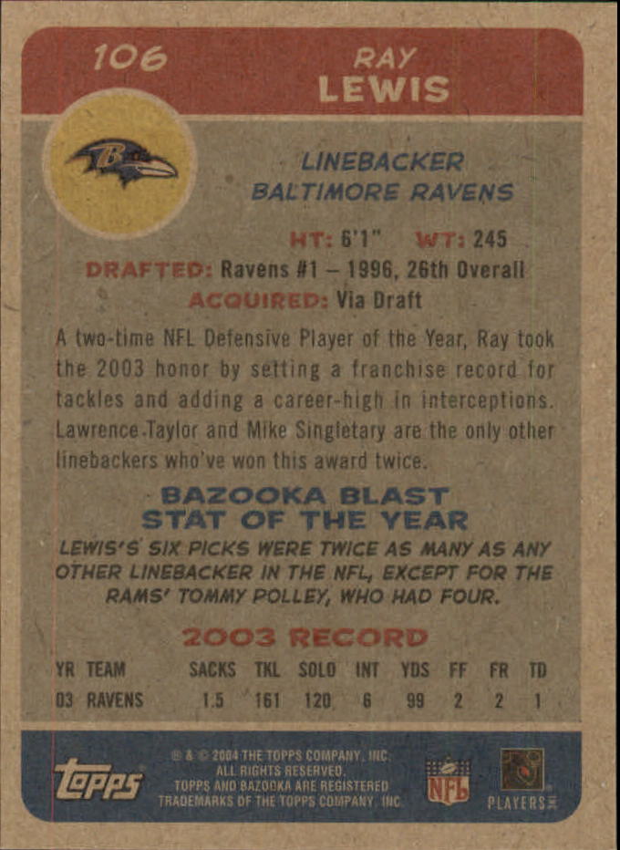 B4561- 2004 Bazooka Assorted Football Cards -You Pick- 15+ FREE US SHIP - Bild 220 von 449