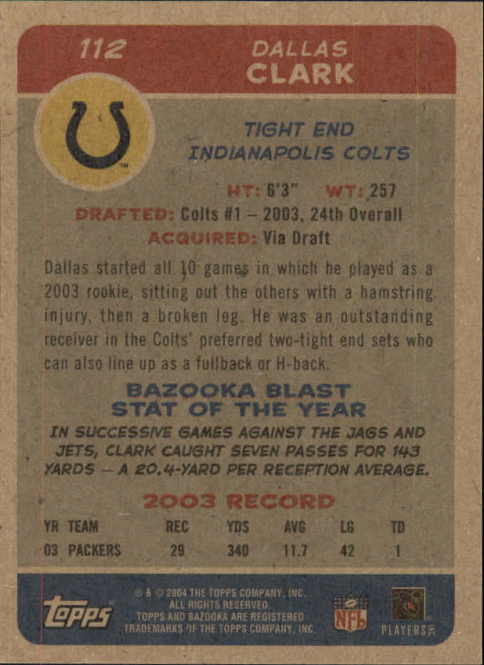 B4561- 2004 Bazooka Assorted Football Cards -You Pick- 15+ FREE US SHIP - Bild 232 von 449