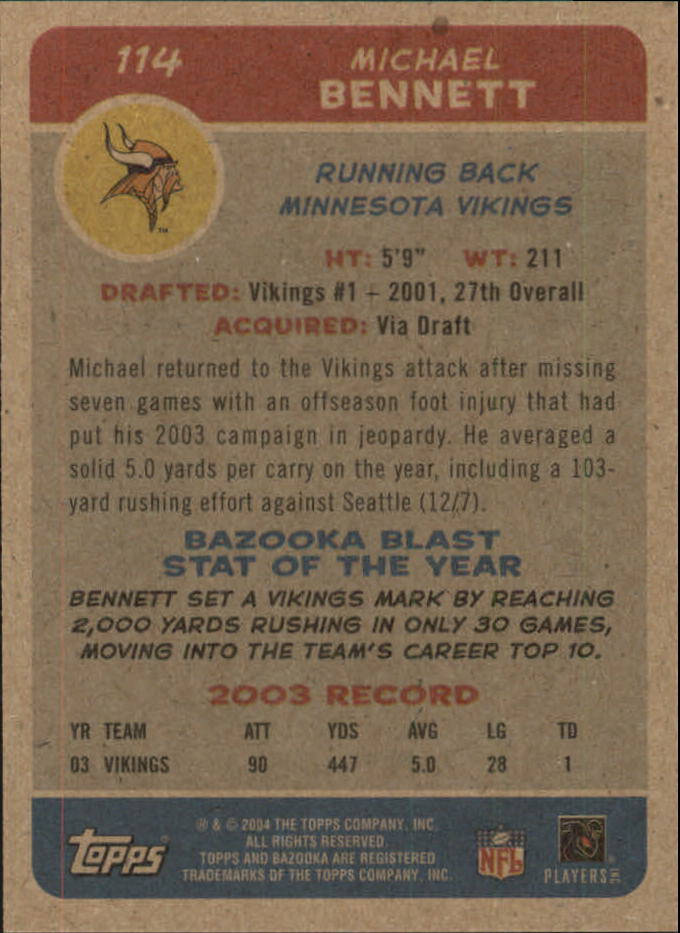 B4561- 2004 Bazooka Assorted Football Cards -You Pick- 15+ FREE US SHIP - Bild 236 von 449