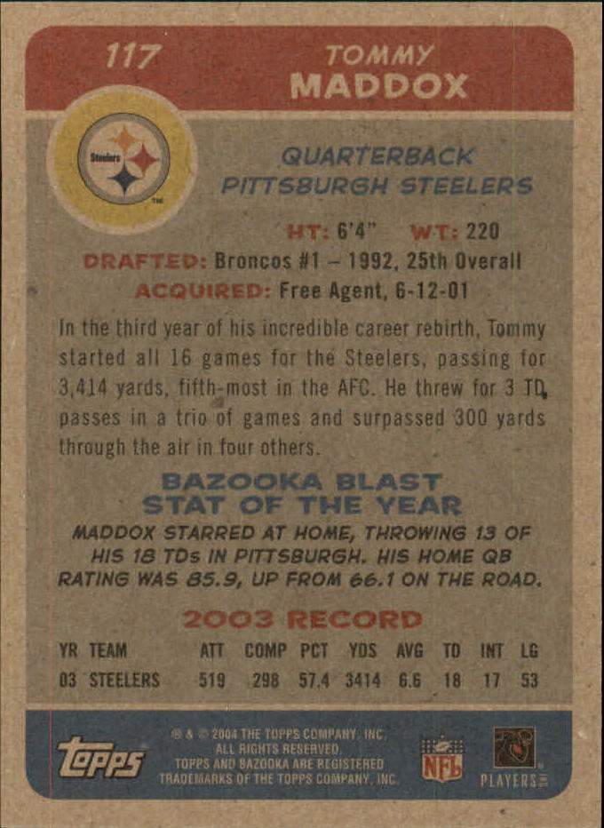 B4561- 2004 Bazooka Assorted Football Cards -You Pick- 15+ FREE US SHIP - Bild 242 von 449