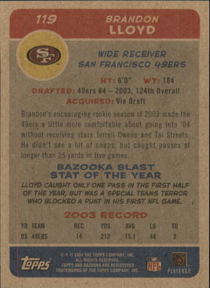 B4561- 2004 Bazooka Assorted Football Cards -You Pick- 15+ FREE US SHIP - Bild 246 von 449