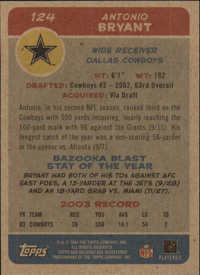 B4561- 2004 Bazooka Assorted Football Cards -You Pick- 15+ FREE US SHIP - Bild 256 von 449
