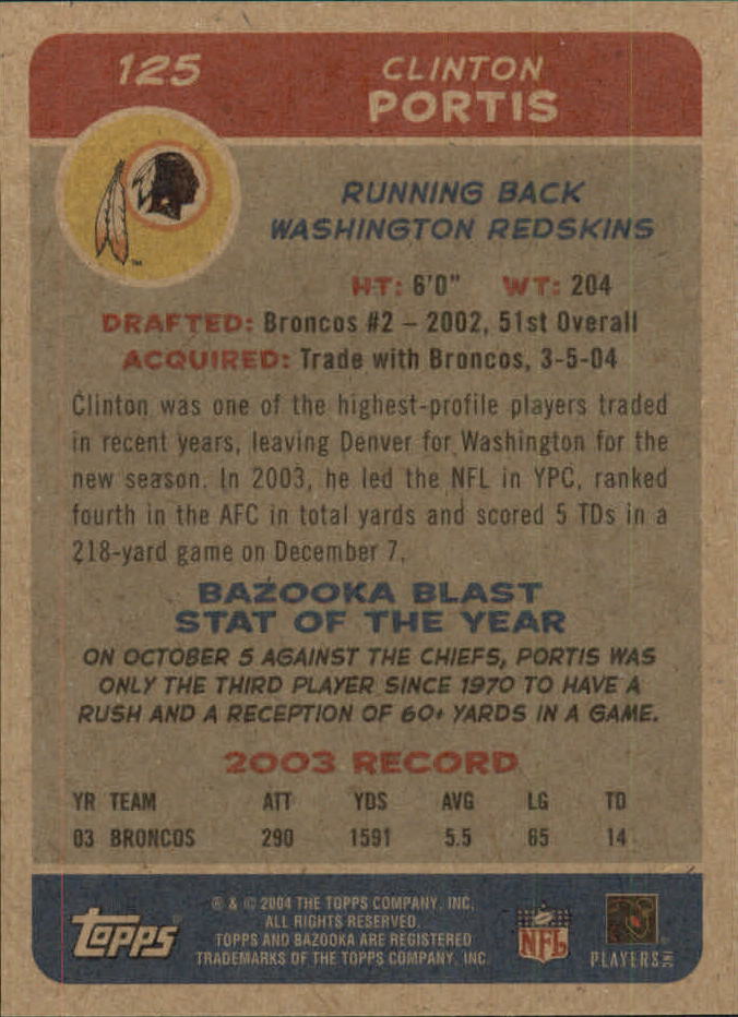 B4561- 2004 Bazooka Assorted Football Cards -You Pick- 15+ FREE US SHIP - Bild 258 von 449