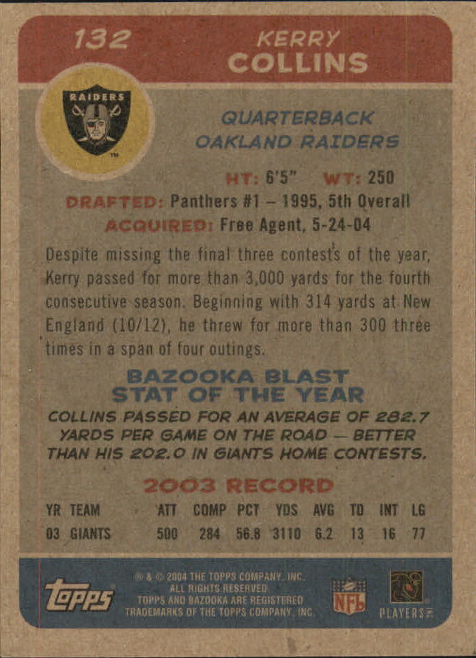 B4561- 2004 Bazooka Assorted Football Cards -You Pick- 15+ FREE US SHIP - Bild 272 von 449