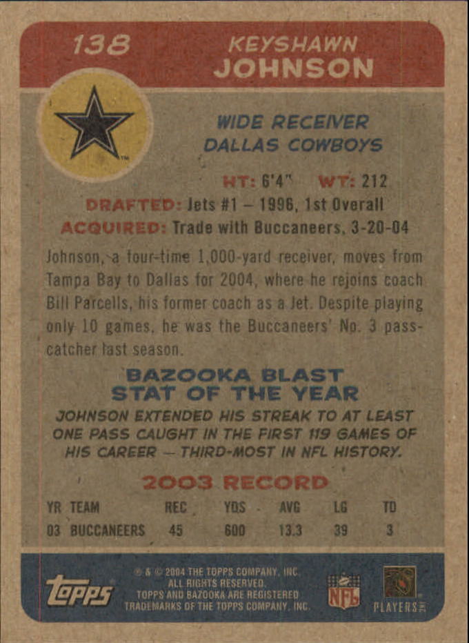B4561- 2004 Bazooka Assorted Football Cards -You Pick- 15+ FREE US SHIP - Bild 284 von 449